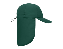 6 Panel Kappe mit Nackenschutz dunkelgrün