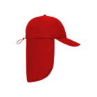 6 Panel Kappe mit Nackenschutz rot
