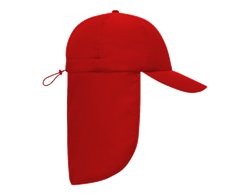 6 Panel Kappe mit Nackenschutz rot