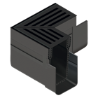ACO Slimline Eckelement mit Rost Aluminium schwarz eloxiert