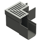 ACO Slimline Eckelement mit Rost aus Edelstahl 