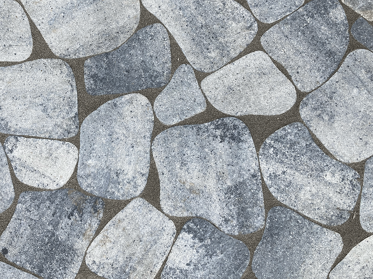 Rustico-Polygonal-Pflaster black-white mix